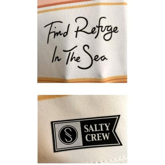 Salty Crew Long Sleeve Top Girls Large Striped Cream Refuge To Sea Beach READ - Picture 3 of 12